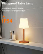 2 Pack Cordless Shower Lamp IP54 Waterproof Outdoor Rechargeable Table Lamp 4000mah Battery Operated Lamps Touch Dimmable RGB Lamp for Bathroom Kitchen Restaurant Patio Camping, Wood Grain - Image 4