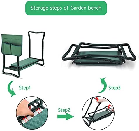 Garden Kneeler Seat Portable Garden Folding Seat EVA Foam Pad with Tool Bag Pouch - Image 3