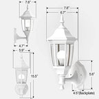 EMART Plastic Outdoor Wall Light Fixtures, Porch Sconces(2 Pack, White) - Image 2