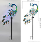 Solar Peacock Wind Spinners 35 inch Metal Garden Lights Garden Decor Outdoor (Peacock) - Image 6