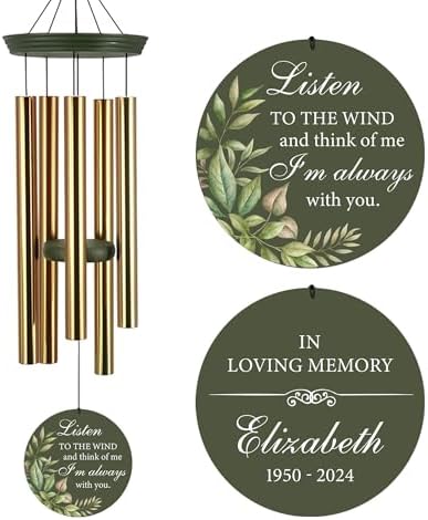 Personalized Memorial Wind Chimes for Loss of Loved One, Listen to the Wind by Astarin