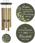Personalized Memorial Wind Chimes for Loss of Loved One, Listen to the Wind by Astarin