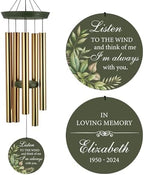 Personalized Memorial Wind Chimes for Loss of Loved One, Listen to the Wind by Astarin