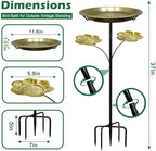 Bird Bath for Outside,Birdbaths with 2 Detachable Flower Feeders - Image 3