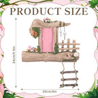 Sliner Fairy Door for Trees Outdoor Resin Fairy Garden Door, Pink - Image 4