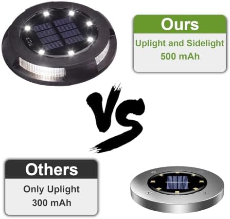 8 Pack Solar Ground Lights Uplight Sidelight 4000K Driveway Lights - Image 2