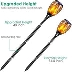 TomCare Flickering Flame Solar Torch Lights Outdoor, 43" Tall, 6 Pack - Image 3