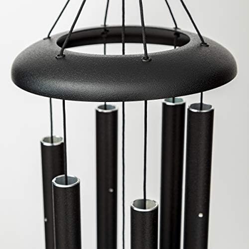 Corinthian Bells 27 Inch Black Wind Chimes for Outside, Modern Outdoor Metal Wind Chime for Patio Decor, Made in USA - Image 3