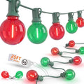 25Ft G40 LED Red Green Outdoor String Lights, 27 Shatterproof Globe Bulbs by Goothy