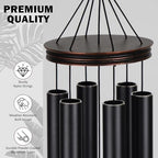 Vanquer Large Wind Chimes for Outside Deep Tone - 46'' Wind Chimes Outdoor Clearance, Windchimes Outdoors, Hummingbird Wind Chime,Sympathy Gift, Patio, Home Décor, Vintage Black (46" Hummingbird) - Image 4