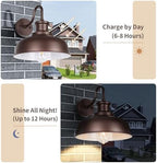 Solar Barn Lights for Outside, Outdoor Wall Light Solar Powered, Farmhouse Exterior Wall Sconce, Industrial Outside Lighting Fixture, Rustic Bronze White Lanterns for Barn Shed Coop Garage Patio - Image 4