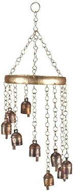 Rustic Wind Chimes for Outside – 18" Handmade Metal Hanging Bells – Garden Decor for Outside Yard Porch Patio – Outdoor Wind Chimes Bronze Finish – Boho Yard Decorations by Vivanta