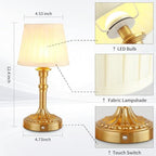 Mr.White Rechargeable Cordless Table Lamp with Fabric Shade, 5200mAh Battery Operated LED Table Light, for Restaurant Kitchen Patio Dinner Dining (Bronze) - Image 5