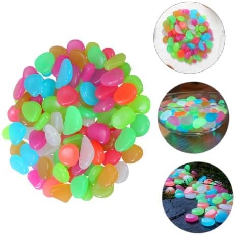 OSALADI Resin Pebbles Outdoor Decorative Stones Glow the Dark for Garden and Yard 500pcs Recharge in Sunlight Glowing Landscaping Stones and Random Color and Pet Friendly for Fish Tanks - Image 7