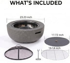 Round Wood Burning fire Pit Outdoor Fireplace for Patio-23 Black - Image 4