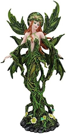 Ebros Elemental Earth Gaia Forest Green Roots and Vines Crown Fairy Statue Decorative Mythical Fantasy Magic Garden Fairies Figurine Collectible by EbrosGift