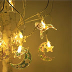 CAKERS Moon and Star Fairy Lights|Hanging Decor Led Copper Wire Lights|Bird Design Ambient Light for Christmas Party Bedroom Patio,Warm White,6m(19.6ft)-40LED-Battery - Image 2