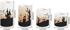 Halloween Flameless Candles with Remote Timer Real Wax Realistic Flickering Battery Operated LED Tealight Pillars with Pumpkin Castle Bat Spider Witch for Halloween Party Decorations - Image 2