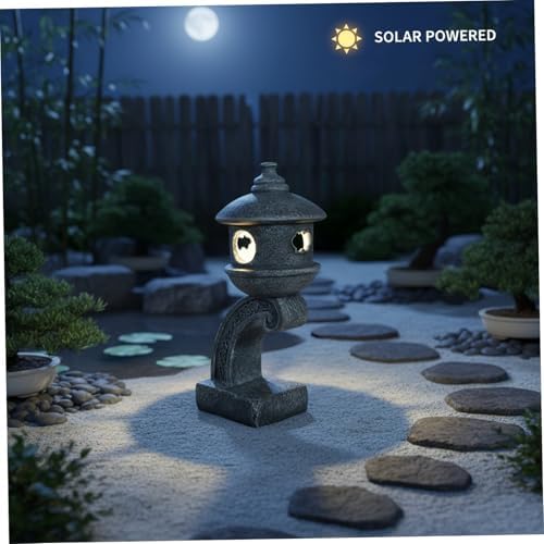 Pagoda Garden Statue - Japanese Garden Decor Grey Resin Pagoda Statue for Outdoor Zen Atmosphere - Image 4