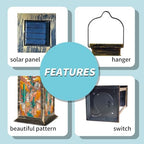 Solar Lantern Western Stained Mountains Earthy Tones Outdoor Waterproof Garden Hanging Lantern Solar Powered Lighting Outside Table Lamp for Patio Deck Camping 1 Pack - Image 4