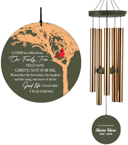 Personalized Cardinal Sympathy Gifts Wind Chimes Outdoor by ExtrabilyOfficial