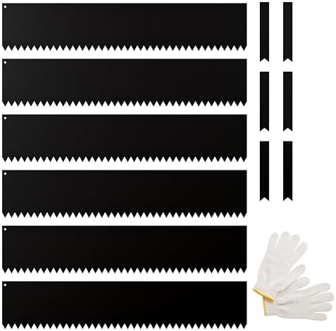 IDZO Black Metal Landscape Edging 8" H, Weather-Resistant Steel Garden Border, Flexible Lawn Barrier, Easy Installation for Flower Beds, Paths, Driveways, and Outdoor Spaces - 6 Pieces by Idzo