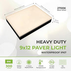 LUMENGY Paver Light 9x12 Inch (8.85x11.81), 2700K Warm White, Glare-Free Brick Lighting for Driveways, Walkways, Pool Decks and Patios, 12V Hardwired, IP67 Waterproof, Drive-Over Rated - Image 3