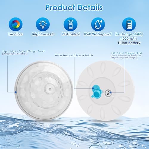 QOLNBY Floating Pool Lights 6 Pack, 6 Dynamic Lighting Effects - Image 4