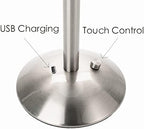 HEQET Cordless Table Lamps for Home,Table,Dining Room, Gold Rechargeable Lamps, USB Charge 12'' Tall LED Brass Portable Outdoor Indoor Table Lamp with Built-in Dimmer (Silver-Flower) - Image 2