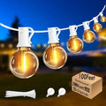 White Outdoor String Lights 100FT Patio Lights with 52 G40 Edison Bulbs by Skeerei