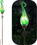 Solar Flame Lights Outdoor, Green Flame Lights Outdoor Decorative Garden Stakes Decor Waterproof Solar Stake Lights for Outside Yard Patio Lawn Porch Cemetery by Unknown