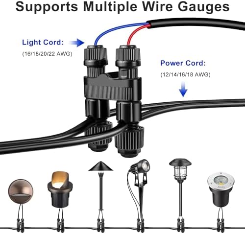 Low Voltage Wire Connectors 30 Pack, Fastlock2 Landscape Lighting Connectors, Waterproof Tool-Free Quick Connect Electrical Wire Connectors for 12–18 Gauge Cable, Outdoor Garden Pathway & Yard Lights - Image 3