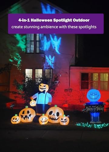 Spotlight Outdoor for Halloween Christmas: 4-in-1 RGBW Low Voltage Landscape Lighting Kit with Plug-in Transformer | 6W 24V IP65 Waterproof Color Changing LED Spot Lights with Remote for Yard Garden - Image 2