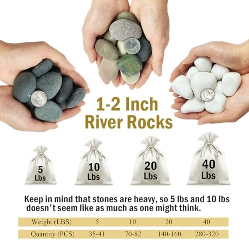 FANTIAN 40 lbs River Rocks for Landscaping,1-2 Inch Pebble Decorative Stone - Image 2