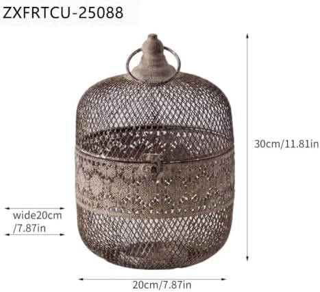 Moroccan Style Metal Mesh Candle Holder with Ring Handle - Image 3
