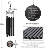 Sympathy Wind Chimes, Personalized Name Sympathy Gifts, Colorful Flower Butterfly Memorial Wind Chime for Loss of Loved Dad/Mom, Black Wind Chimes for Condolences - Image 5