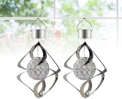 2 Pcs Solar Wind Chime Color Changing Hanging Light for Balcony - Image 3