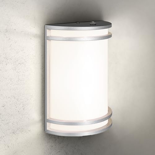 ASD LED Outdoor Wall Sconce, Dusk to Dawn 3000K 4000K 5000K Nickel by ASDLightingCorporation