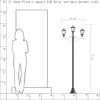 72 Inch Solar Lamp Post Light Outdoor, Triple Head Waterproof LED for Driveway Garden Patio Yard Pathway - Image 5