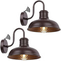 2-Pack Dusk to Dawn Outdoor Wall Sconces, Farmhouse Outside Lighting Gooseneck Barn Lights, Oil Rubbed Bronze Exterior Wall Lights, Anti-Rust Waterproof Outdoor Light for House Porch Garage Entryway by TOBUSA