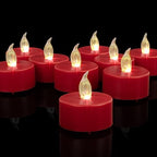 Nancia LED Tea Lights Battery Operated Flameless Candles 100Pack Red by NanciaFlamelesscandles