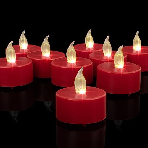 Nancia LED Tea Lights Battery Operated Flameless Candles 100Pack Red by NanciaFlamelesscandles