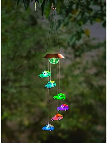Evergreen Color Changing Solar Mobile with Spinning Light Refractor, Truck with Florals- 7 x 29 x 7 Inches Fade and Weather Resistant Outdoor Decoration for Homes, Yards and Gardens - Image 2