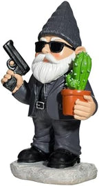 Gnome Decoration for Garden & Home - Professional Hitman Look Statue, Léon Inspired 8.7 Inch Resin Decor, Unique Outdoor Gift for Women/Men - Image 5