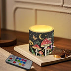 Red Mushroom Operated Candles with Flickering Flame 4 Pack LED Pillar Candles with Remote 3 Inch Realistic Flameless Lights for Outdoor Patio Poolside or Garden Path Holiday Gifts - Image 3
