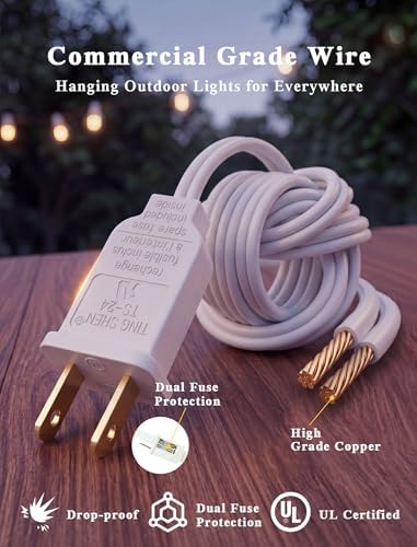 Abeja 50Ft Outdoor Patio String Lights with 53 Clear Globe G40 Bulbs - Image 4