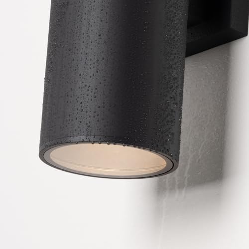 mirrea 18" Modern Outdoor Porch Light in 2 Lights, Matte Black, 2 Pack - Image 6