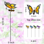 Butterfly Garden Stakes,Kit Made of Glass and Metal - Image 2