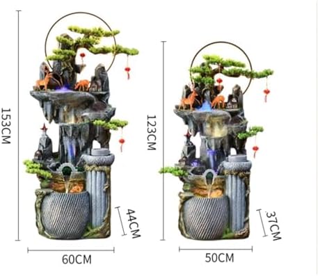 Cascading Rock Outdoor Water Fountain Rockery Water Fountain Decoration, Outdoor Fountain Decoration, Floor Fountain Decoration for a Calming in Outdoor(L) - Image 2