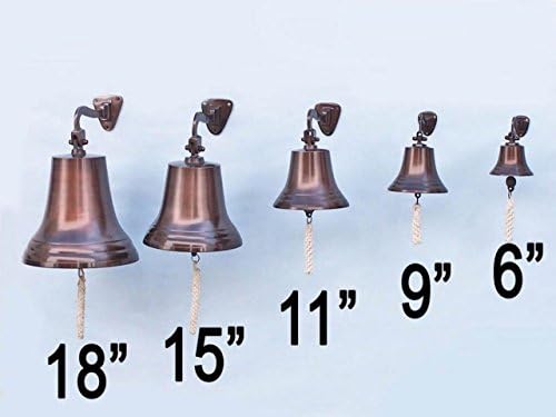 Hampton Nautical BL-2019AN-6 Antiqued Copper Hanging Ships Bell 6" - Nautical Decor - Nautical Home Decoration - Image 7